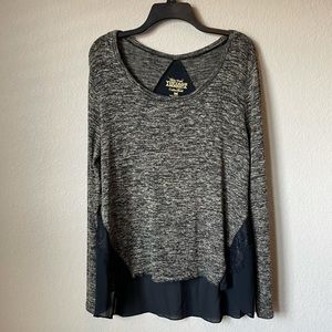 Nine West Heathered Black Top with Lace